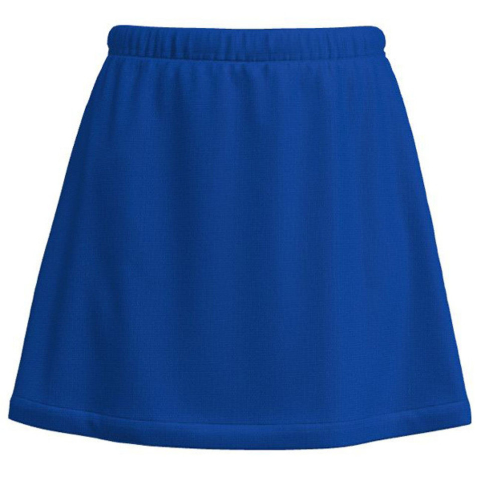 Royal blue ladies skort with elasticated waistband and A-line silhouette