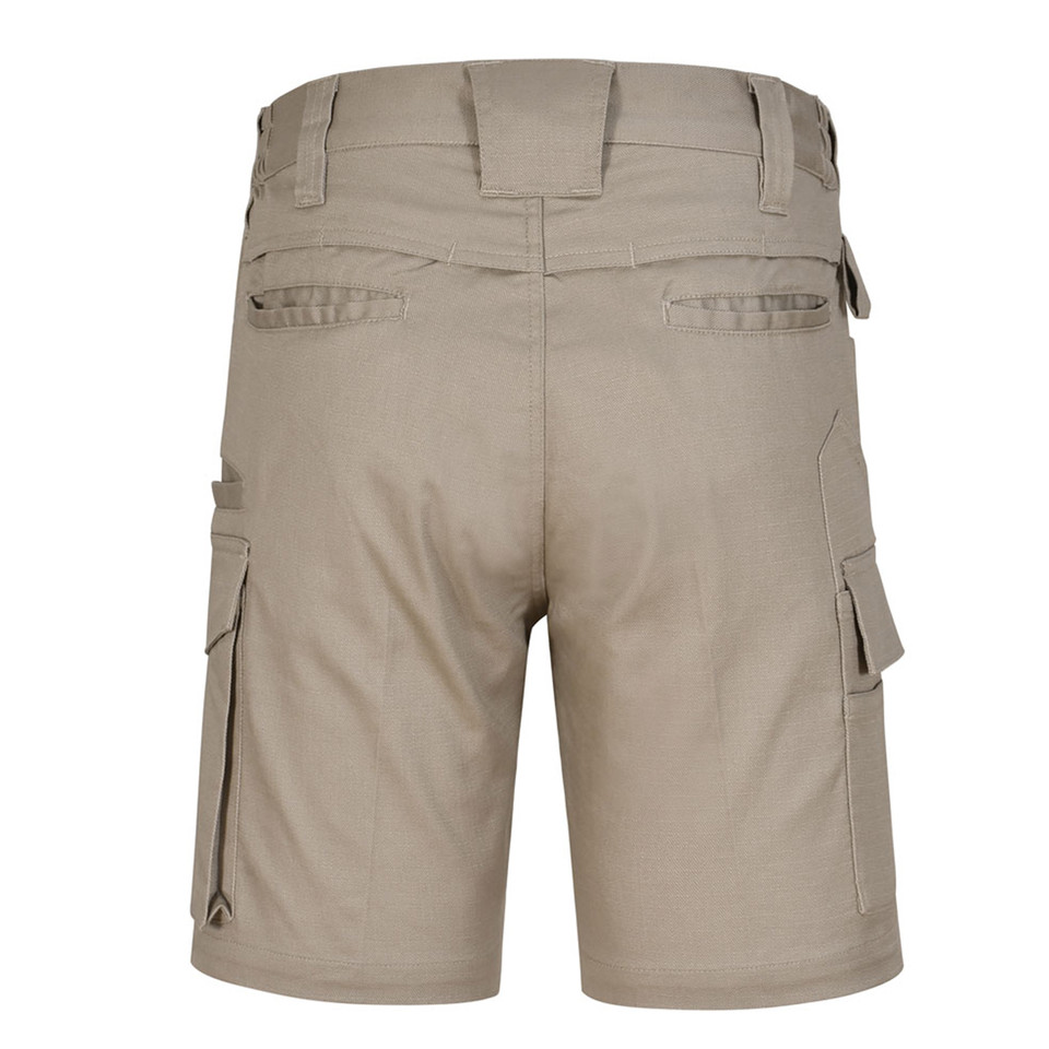 Sand DIRIGO Unisex Work Shorts made from durable cotton stretch ripstop fabric, featuring reinforced stitching and multiple utility pockets for trade, construction, and outdoor labor.