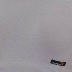 White athletic legging pants with black branded label at hem