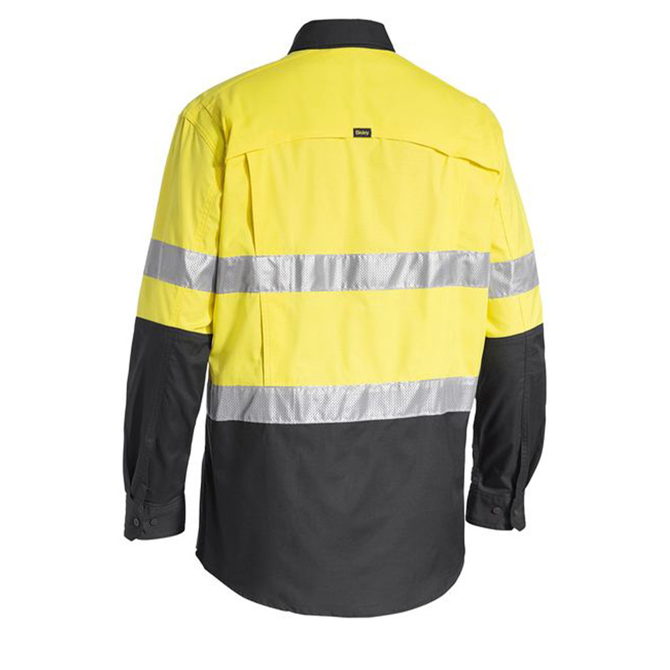 Bisley Mens Taped Airflow Ripstop Hi Vis Ripstop Shirt Bisley Mens Taped Airflow Ripstop Hi Vis Ripstop Shirt