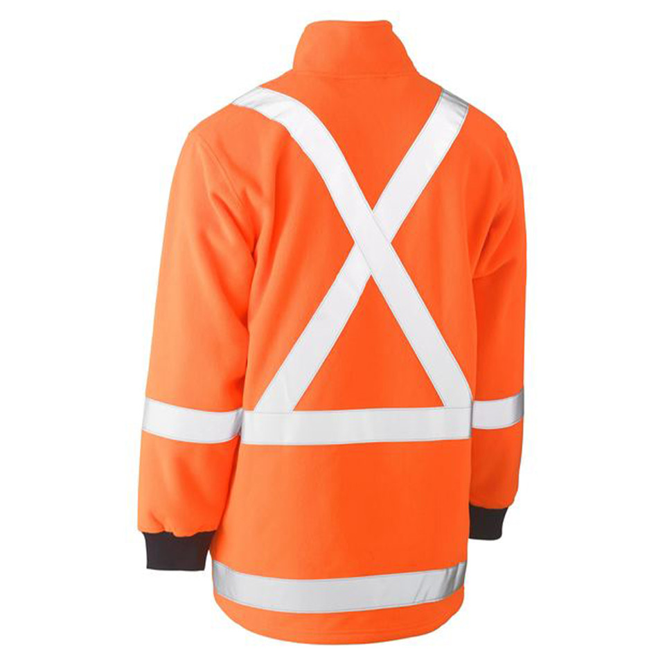 Bisley X Taped TTMC Hi Vis Polar Fleece 1/4 Zip Pullover