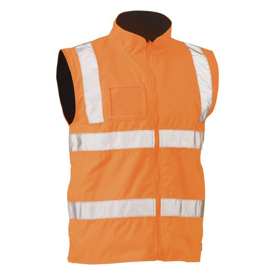 Bisley Taped Hi Vis Rail Wet Weather Safety Vest with Fleece Lining Bisley Taped Hi Vis Rail Wet Weather Safety Vest with Fleece Lining