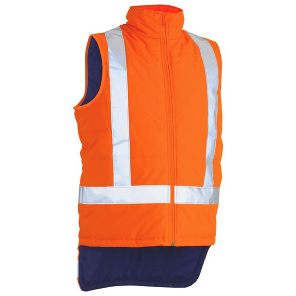 Bisley Taped Hi Vis Puffer Vest With X Back