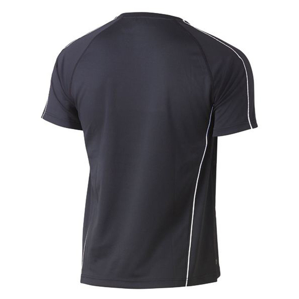 Charcoal Bisley Cool Mesh Tee with Reflective Piping, a breathable, quick-dry t-shirt ideal for hot weather workwear or safety uniforms.