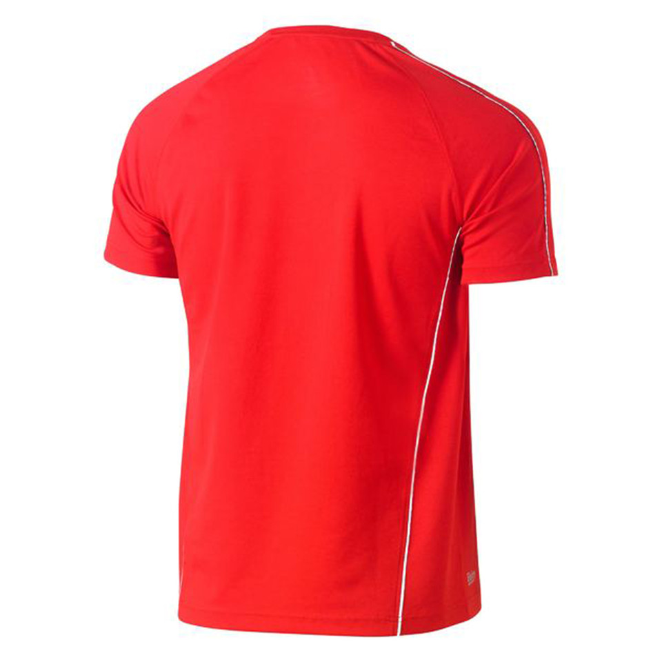 Red Bisley Cool Mesh Tee with Reflective Piping, a breathable, quick-dry t-shirt ideal for hot weather workwear or safety uniforms.