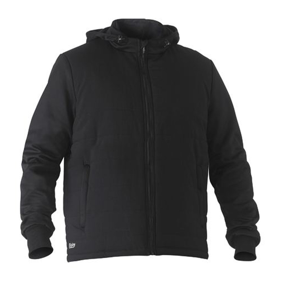 Bisley | Flex & Move Fleece Hooded Puffer Jacket in Plain Black Bisley | Flex & Move Fleece Hooded Puffer Jacket in Plain Black