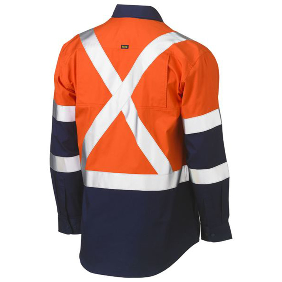 Bisley X Taped Biomotion Two Tone Hi Vis Lightweight Drill Shirt Bisley X Taped Biomotion Two Tone Hi Vis Lightweight Drill Shirt