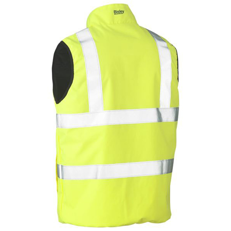 Waterproof outer shell fabric
Mens Taped Hi Vis Reversible Puffer Vest