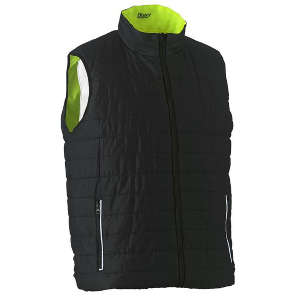 LAUREN | Ladies Taped Hi Vis Reversible Puffer Vest  LAUREN | Ladies Taped Hi Vis Reversible Puffer Vest