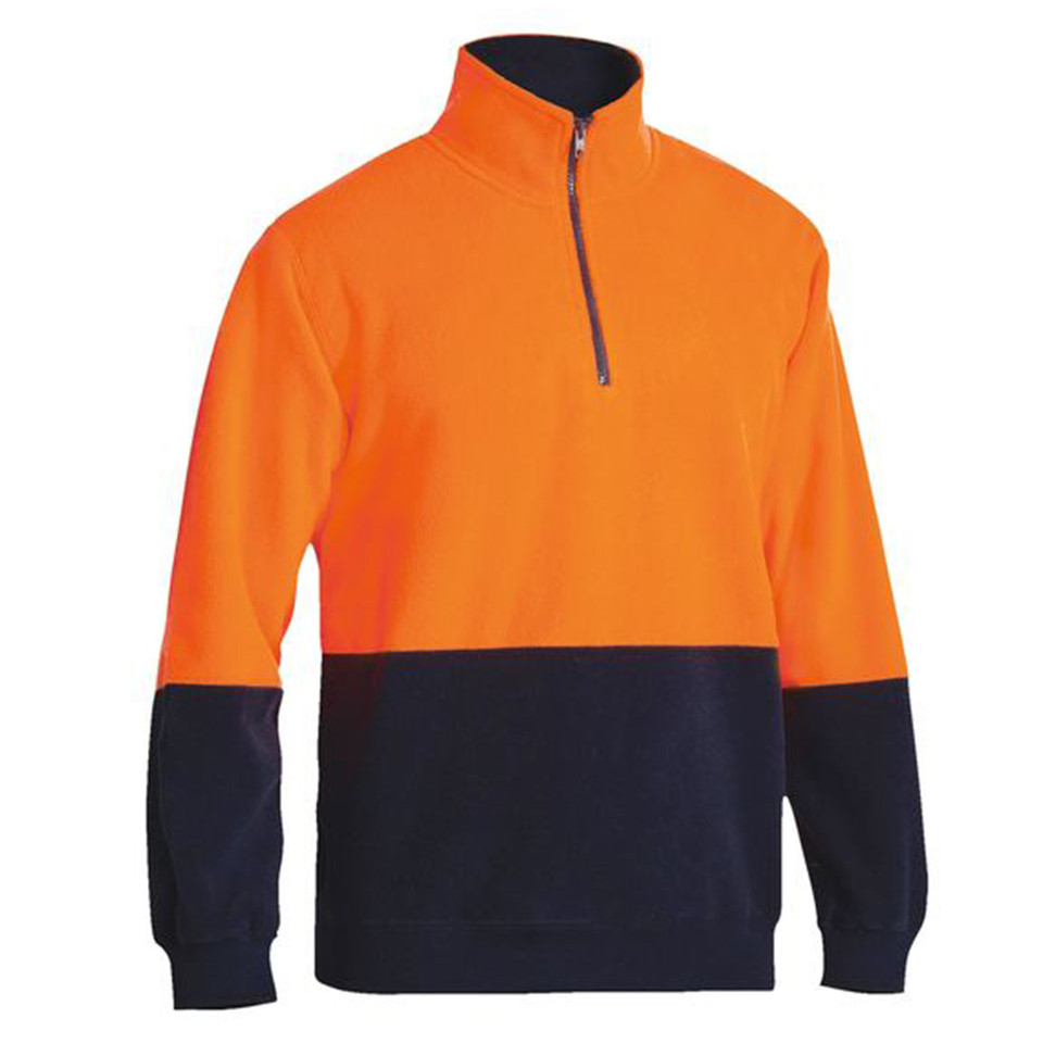 Bisley Mens Hi Vis Polar fleece Zip Pullover Bisley Mens Hi Vis Polar fleece Zip Pullover
