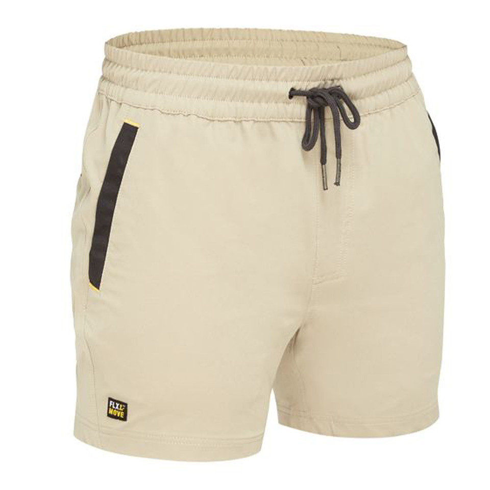 Bisley Flx & Move 4-Way Stretch Elastic Waist Short - Stone Bisley Flx & Move 4-Way Stretch Elastic Waist Short - Stone