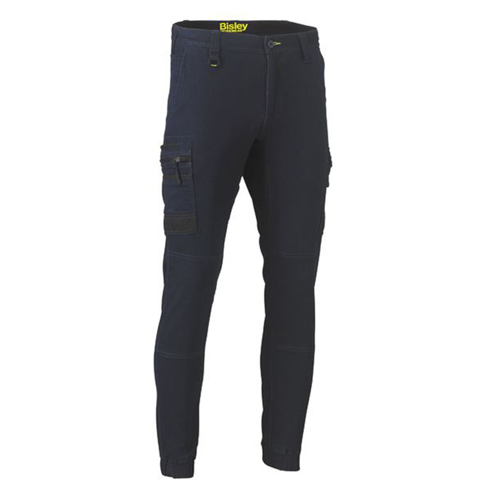 Bisley Flex and Move Stretch Denim Stovepipe Cargo Cuffed Pants