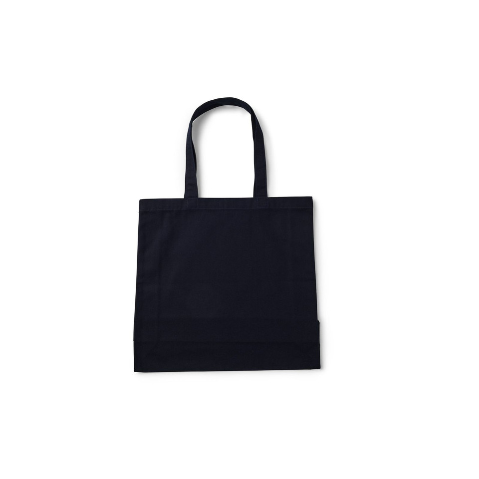 Navy heavy cotton canvas tote bag with matching handles and flat front panel for decoration