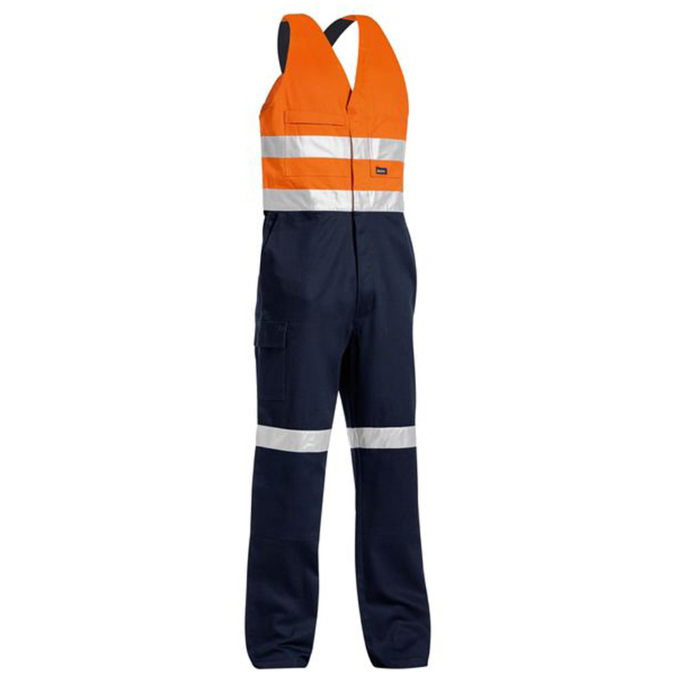 Taped Hi Vis Action Back Overall Orange Navy Taped Hi Vis Action Back Overall Orange Navy