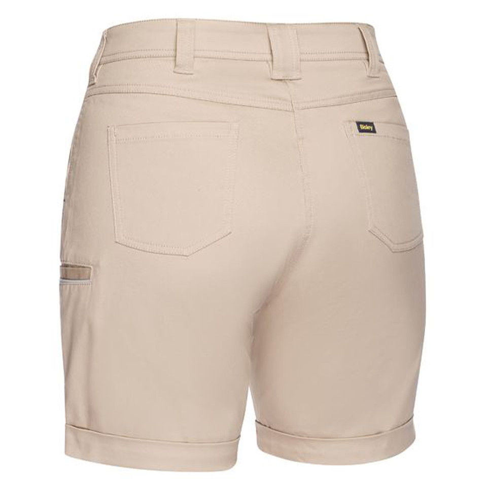 Stone Towler Bisley Women's Mid-Rise Stretch Cotton Shorts, comfortable and durable workwear shorts with a flattering mid-rise fit and stretch fabric.