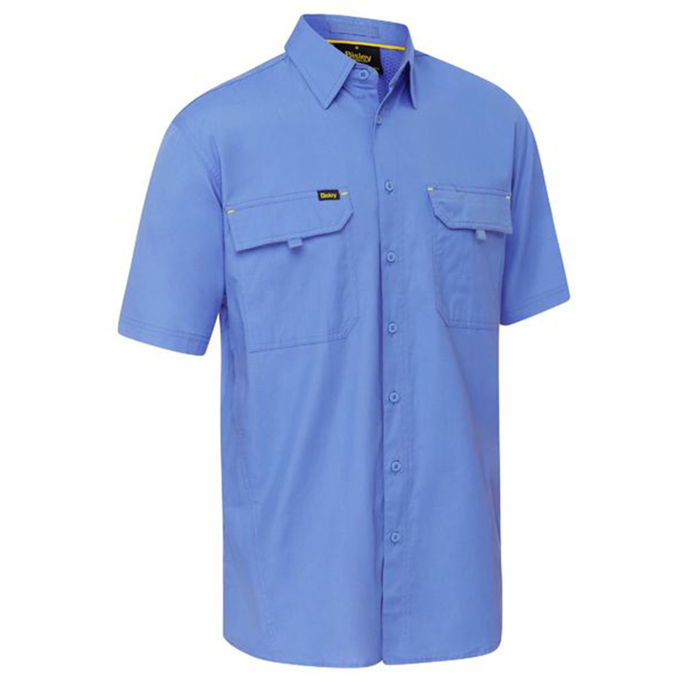 Bisley X Airflow Ripstop Short Sleeve Workwear Blue Shirt Bisley X Airflow Ripstop Short Sleeve Workwear Blue Shirt