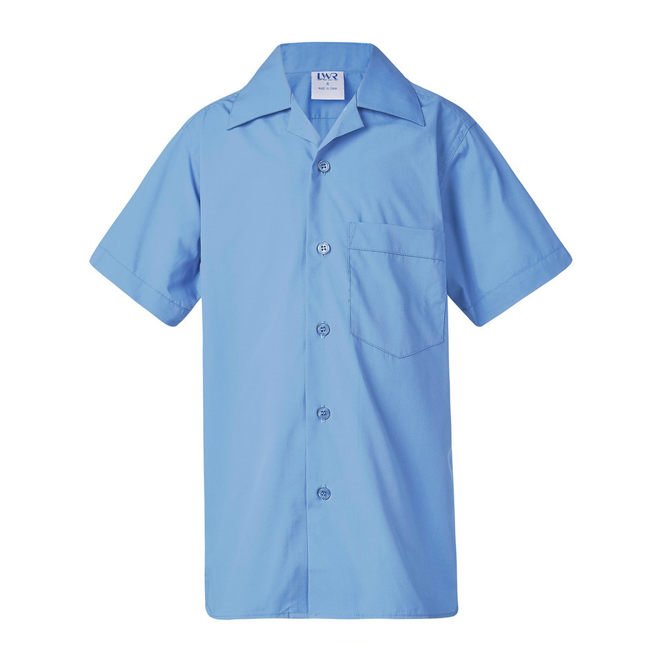 Boys Short Sleeve School Shirts -school blue Boys Short Sleeve School Shirts -school blue