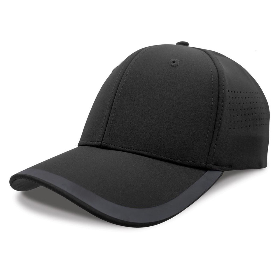 Premium Lightweight Cap with Perforated Dot - Black Premium Lightweight Cap with Perforated Dot - Black