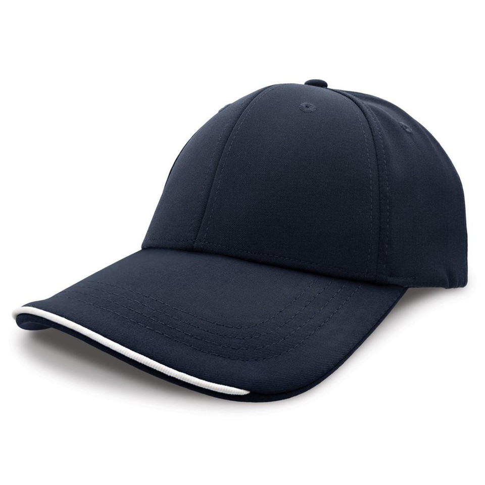 Plain Poly Baseball Cap | Contrast Piping - Navy/White Plain Poly Baseball Cap | Contrast Piping - Navy/White