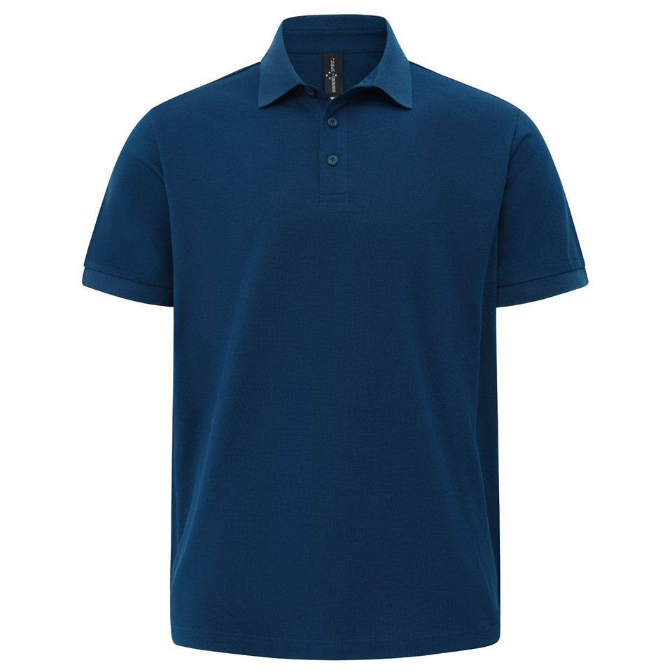 Ocean Blue Men's Ultrafine Cotton Pique Polo Shirt, a premium basic top ideal for corporate wear, uniforms, or smart-casual attire.