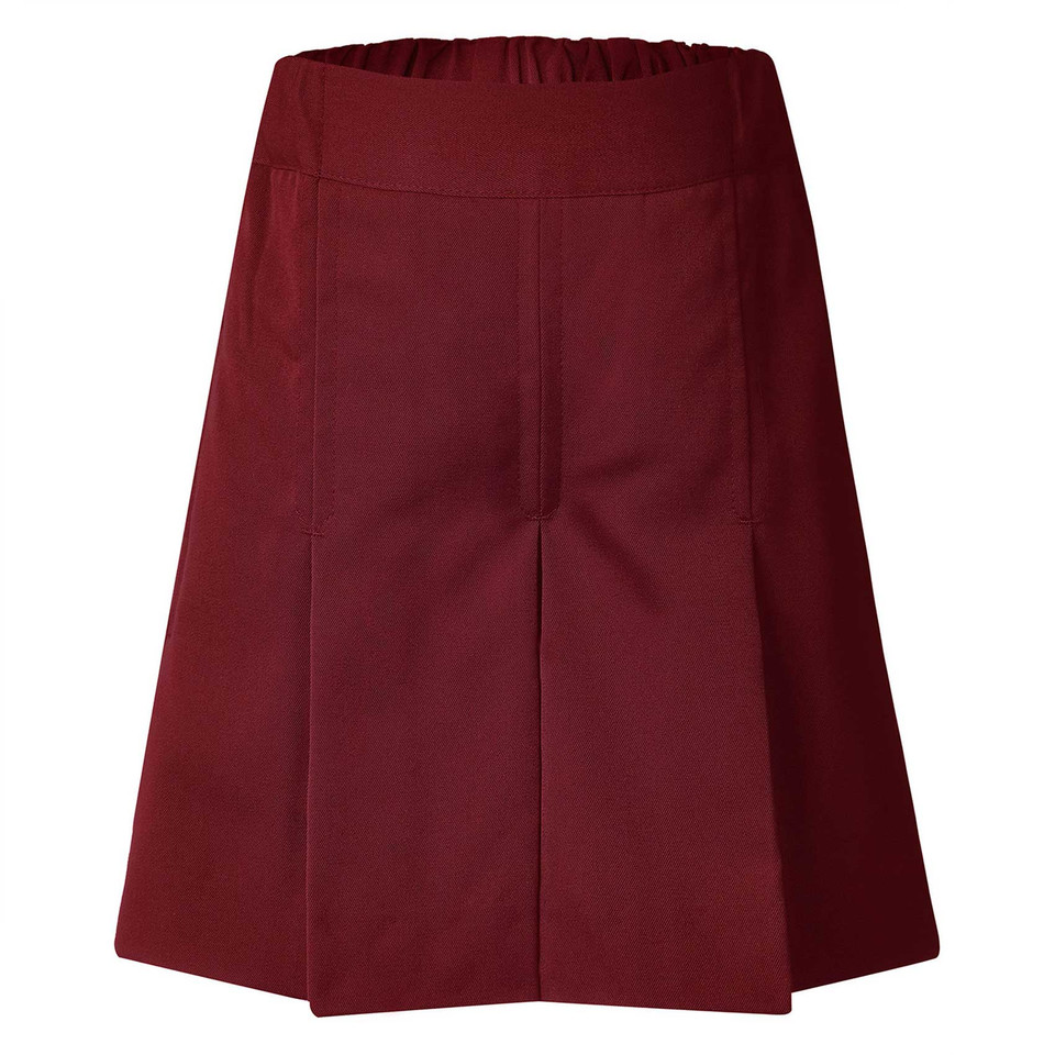 Maroon | Box-Pleat School Shorts For Girls