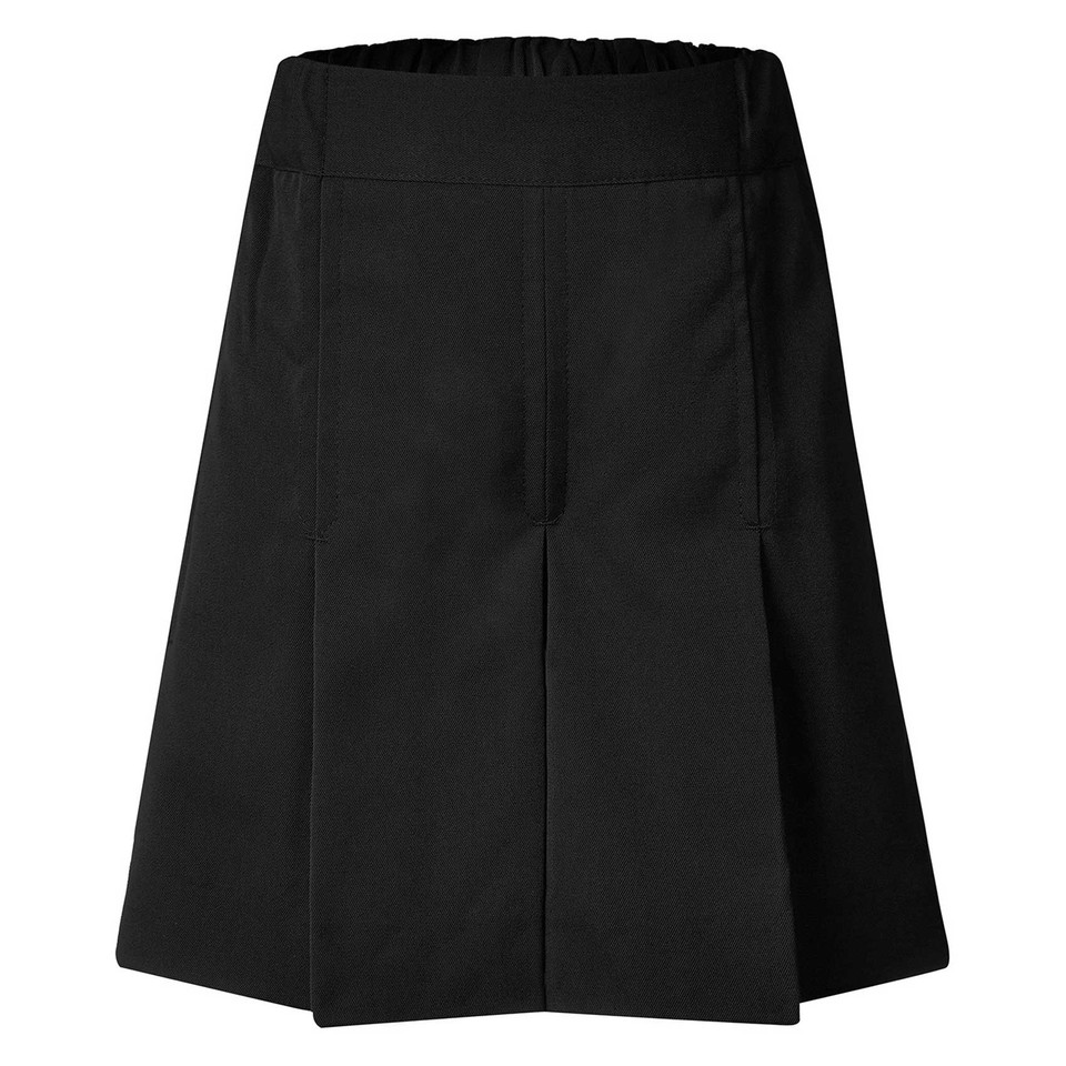 Black | Box-Pleat School Shorts For Girls