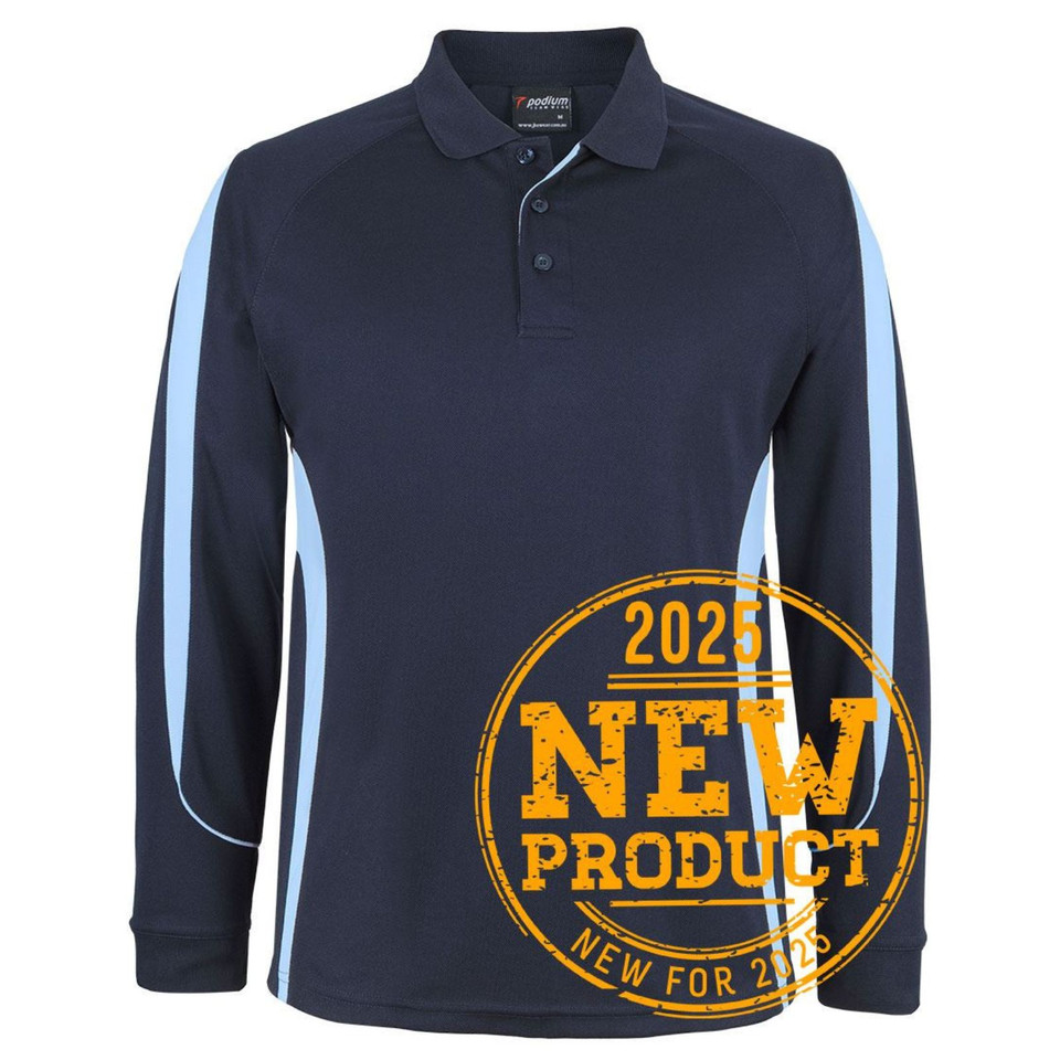 Quick Dry Contrast Polo Shirt - Navy/Light Blue