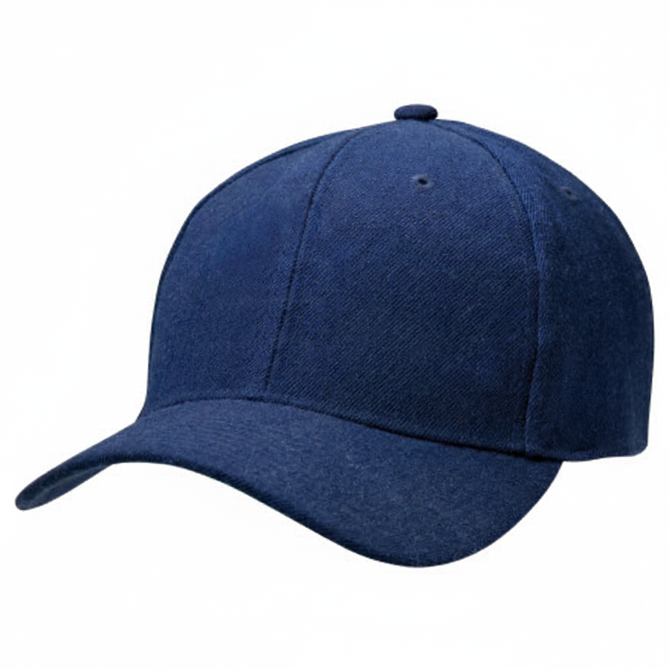 Navy blue baseball cap, unbranded and ready for customisation or everyday wear. A classic and versatile accessory suitable for all seasons in Australia.
