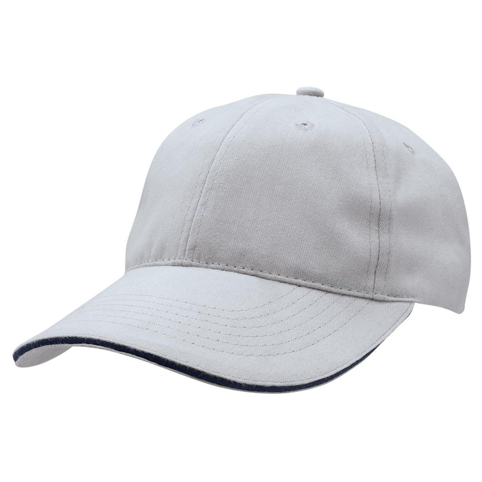 Premium Soft Sandwich Peak Cap - Silver/Navy Premium Soft Sandwich Peak Cap - Silver/Navy