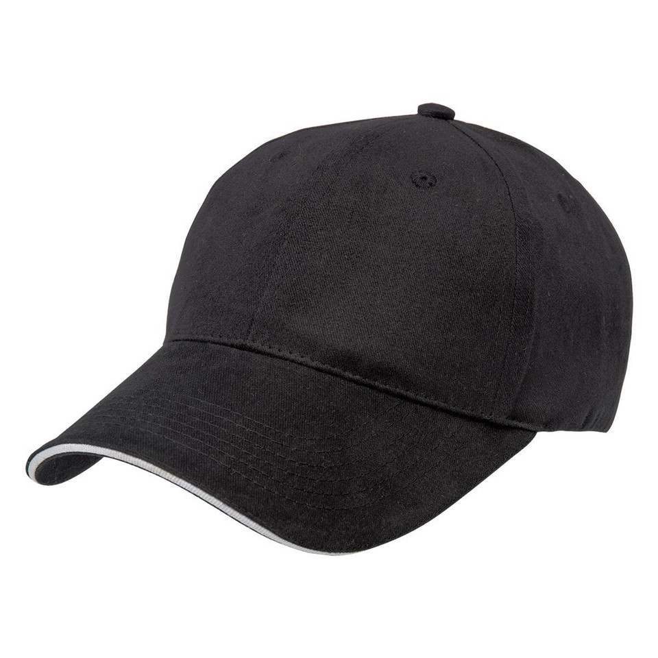Premium Soft Sandwich Peak Cap - Black/Chalk White Premium Soft Sandwich Peak Cap - Black/Chalk White