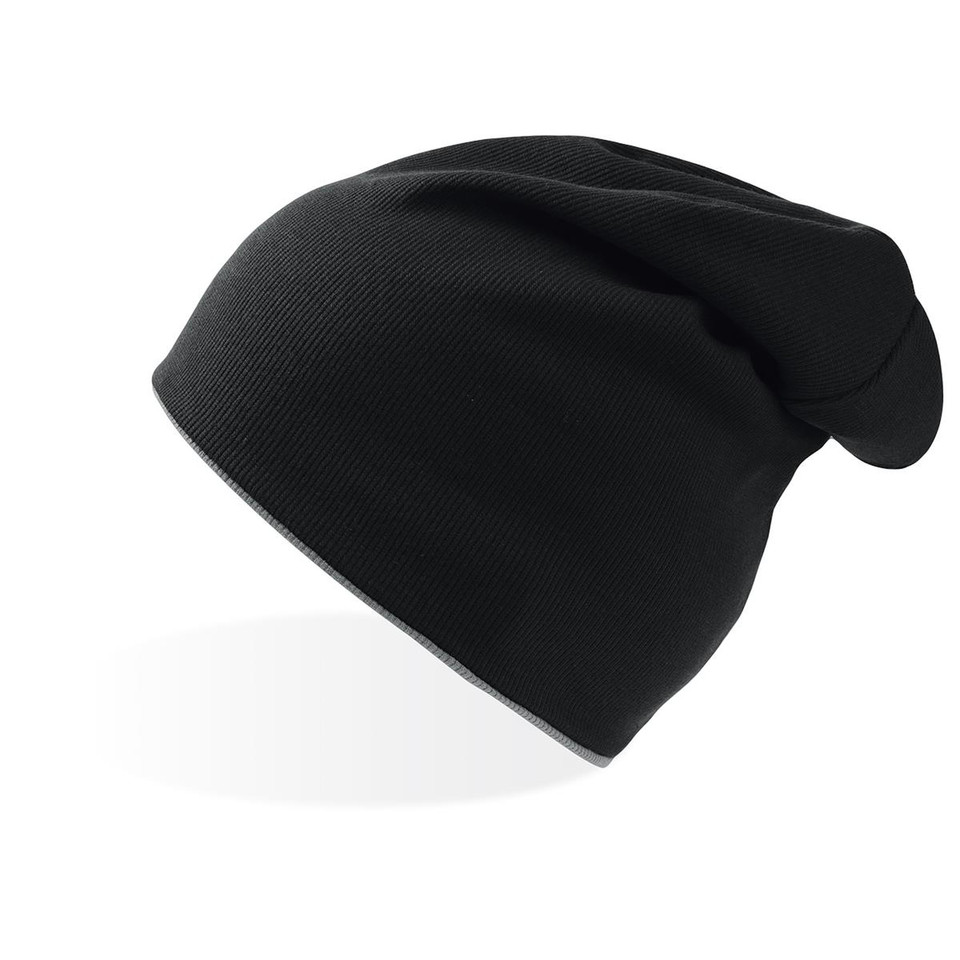 Premium Reversible Beanie - Black/Grey