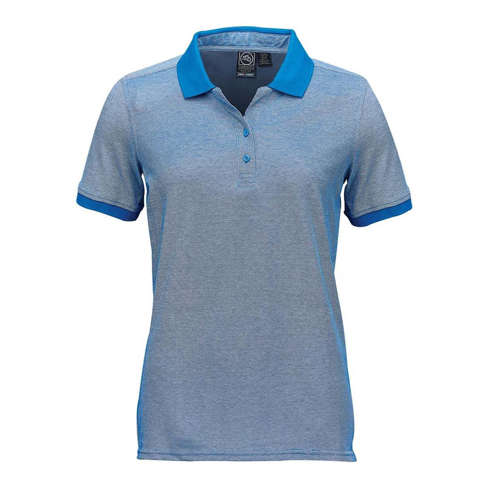 Women's Moisture Wicking Poly Cotton Polo Shirt - Ocean