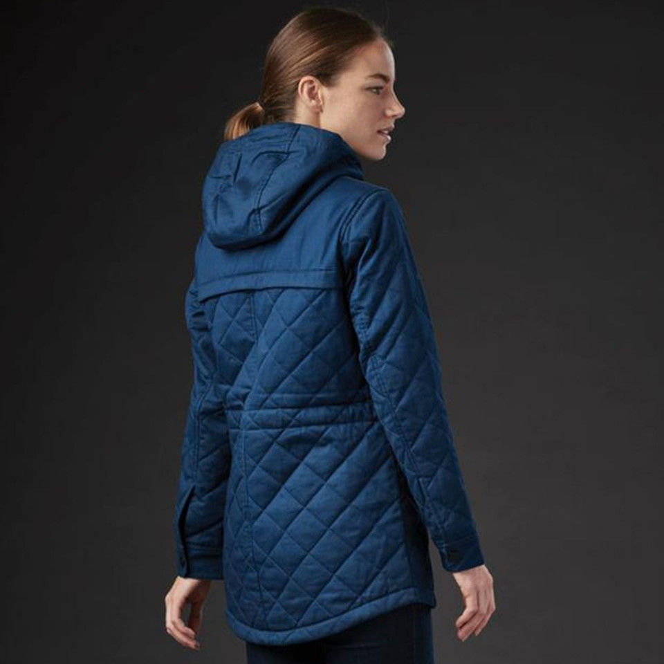 Women's Insulated Quilted Jacket | 3/4 Length with Hood