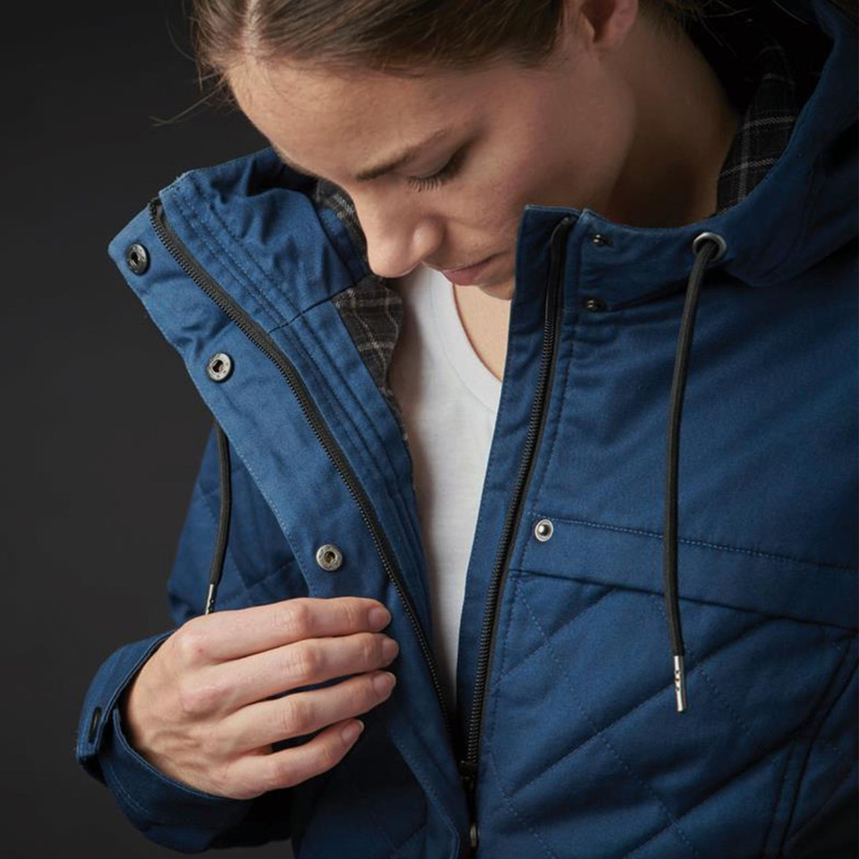 Women's Insulated Quilted Jacket | 3/4 Length with Hood