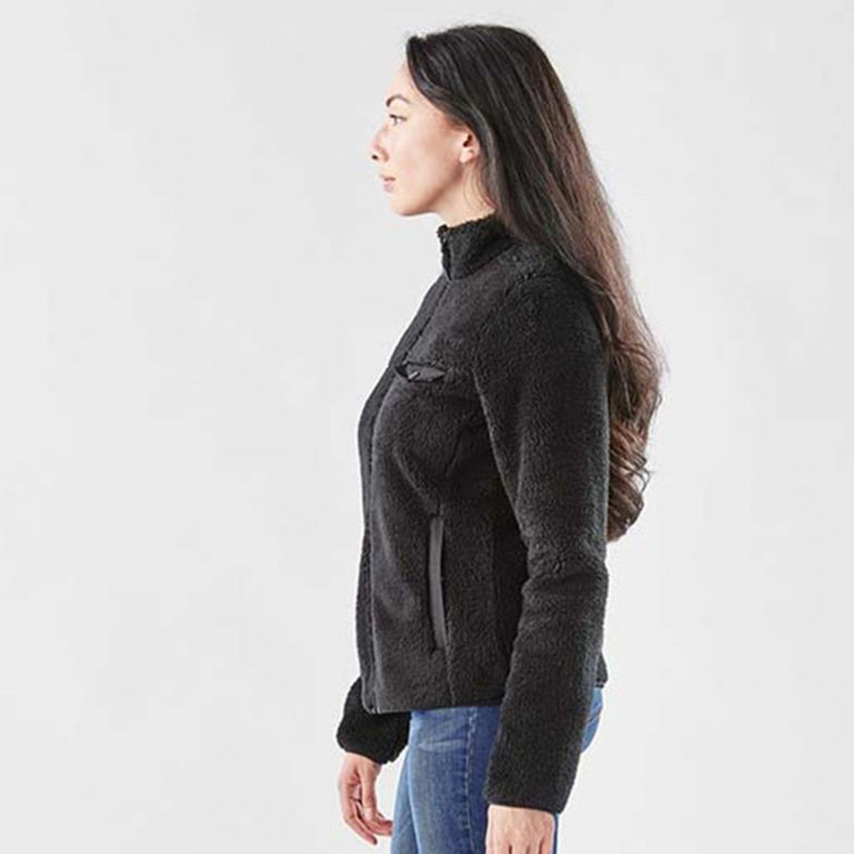 Womens Sherpa High-Pile Bonded Fleece Jacket