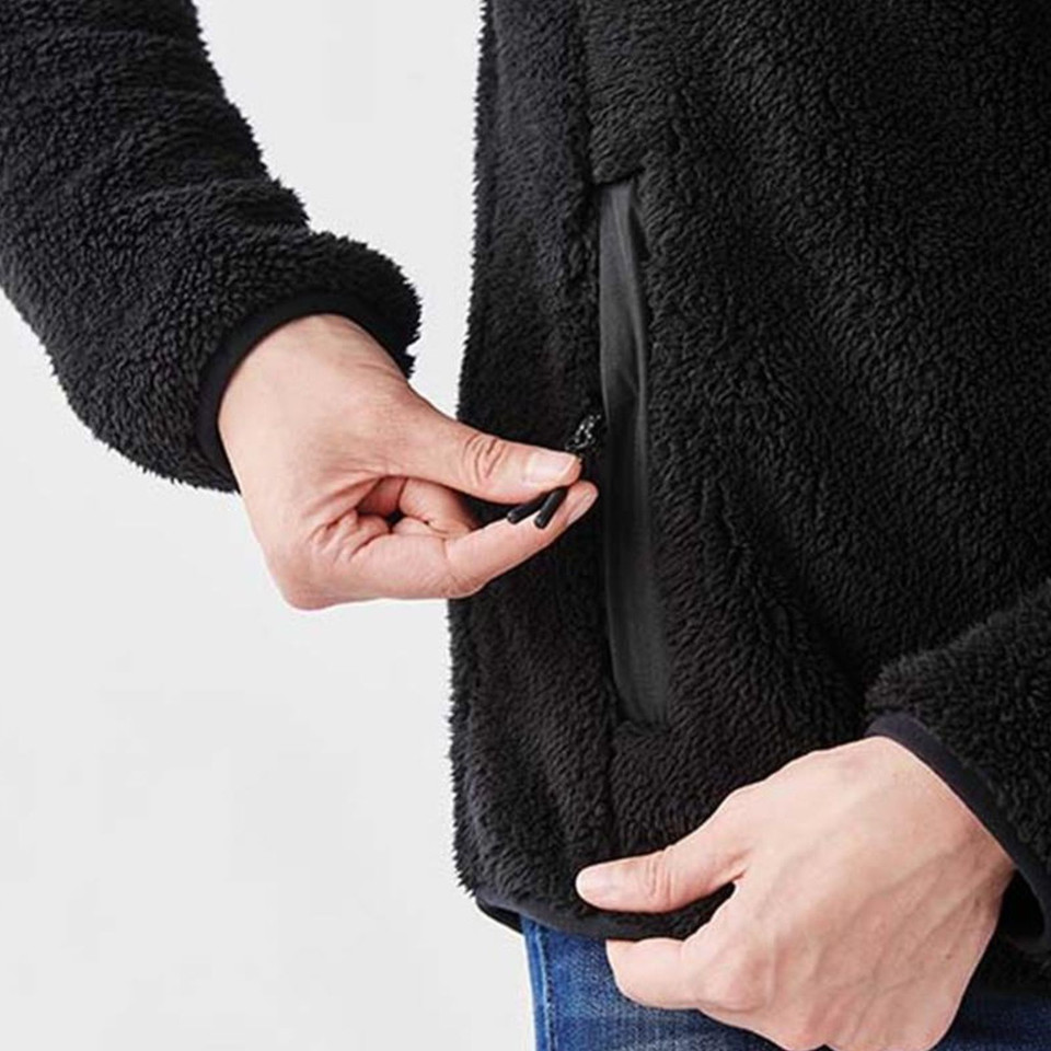 Womens Sherpa High-Pile Bonded Fleece Jacket