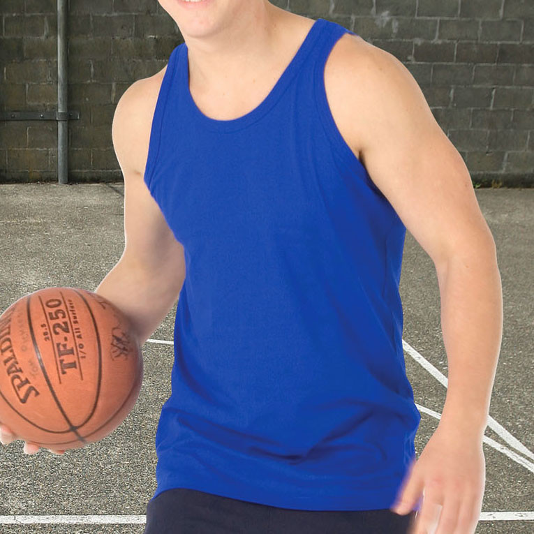 JOSH Men's Plain Regular Fit Singlet, a basic cotton tank top for men, ideal for casual summer wear, beach activities, or as an undershirt.