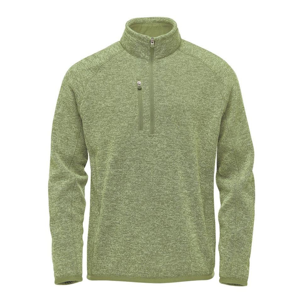 Men's Recycled Fleece 1/4 Zip Pullover - Sage Green Heather