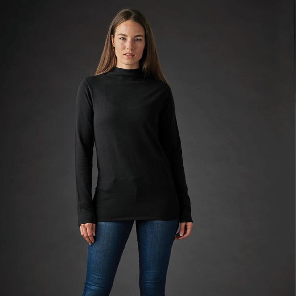 Women's Cowl Neck Cotton-Blend Sweater