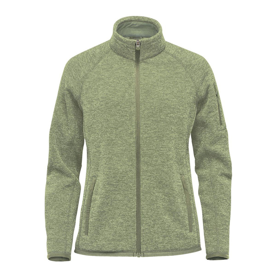 Women's Zip Fleece Jacket - Sage Green Heather