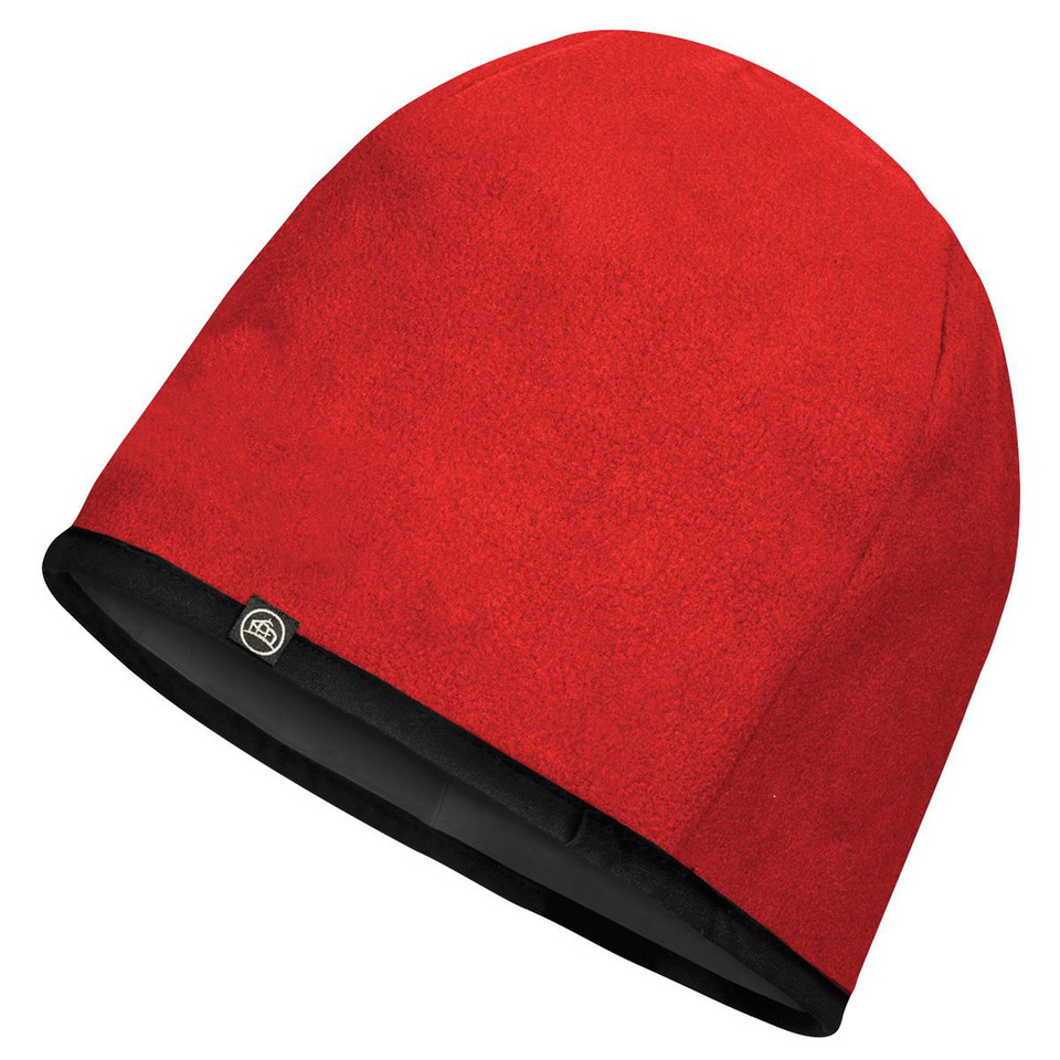 Shop Fleece Toque | Helmet-Compatible Beanie in Red with contrast trim