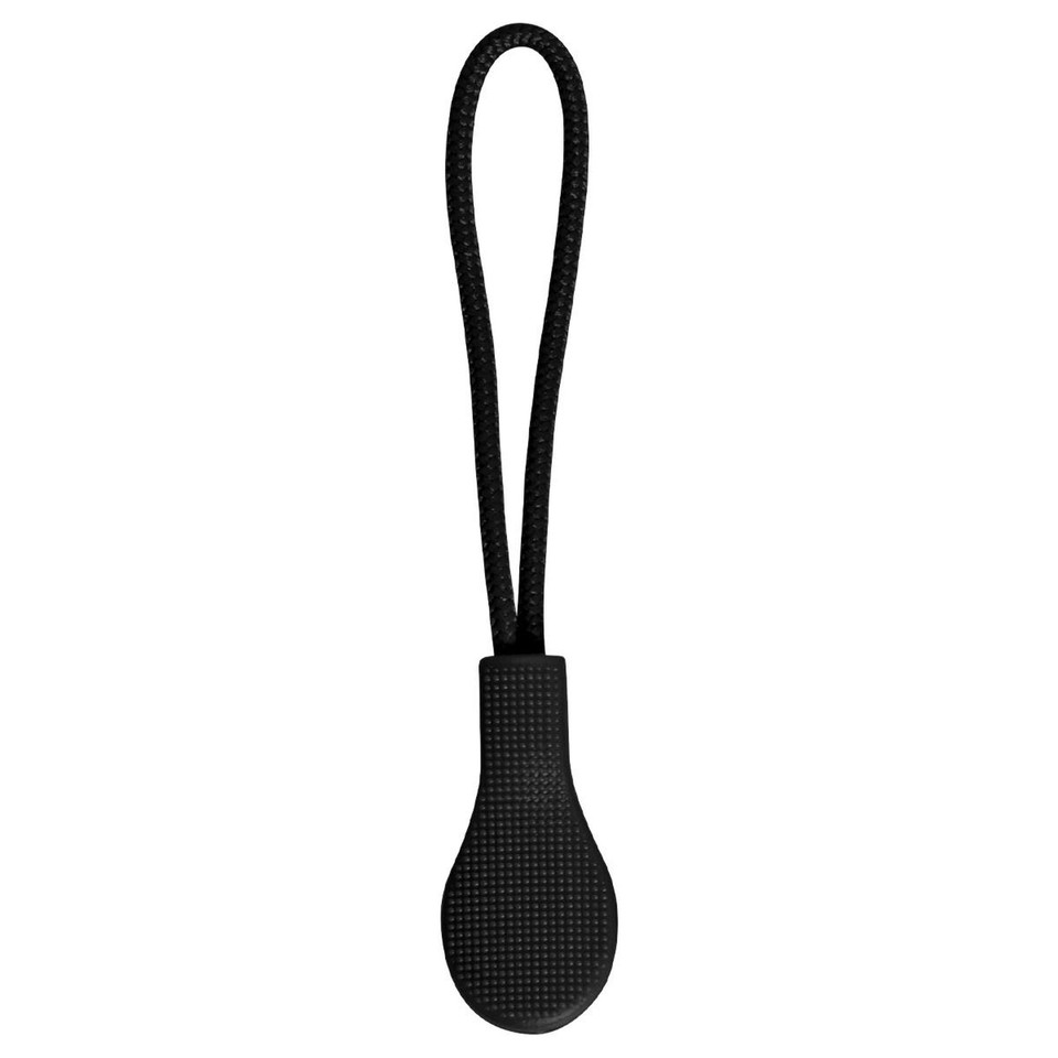 Coloured Jacket Zip Pullers (4-Pack) - Black