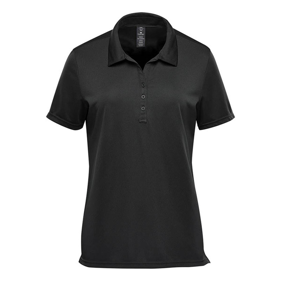 Women's sustainable Performance Short Sleeve Polo - Black