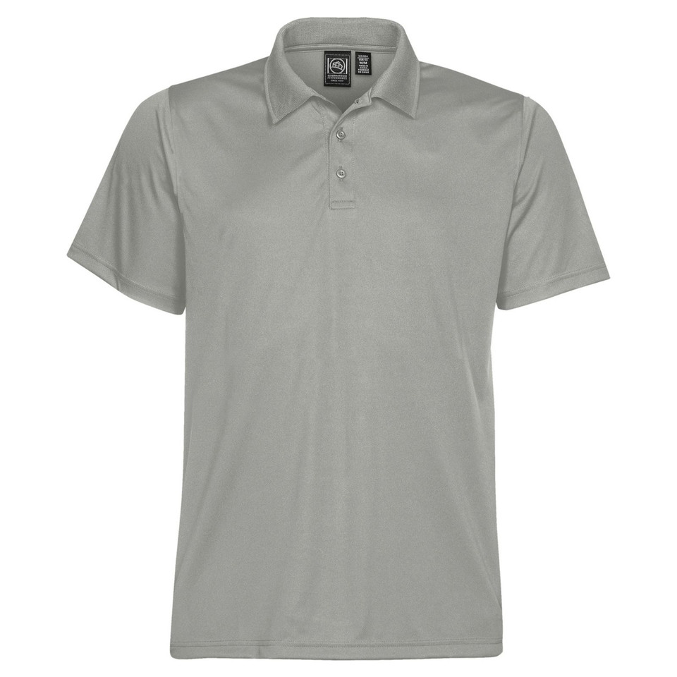 Men's Performance Active Pique Polo Shirt- Cool Silver Grey