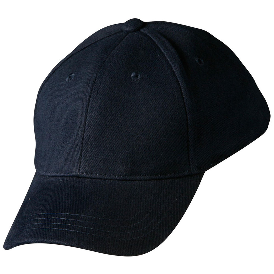 Navy structured cotton baseball cap with curved brim and embroidered eyelets for kids