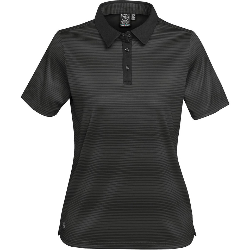 Stormtech Women's Printed Performance Polo in Carbon/Black