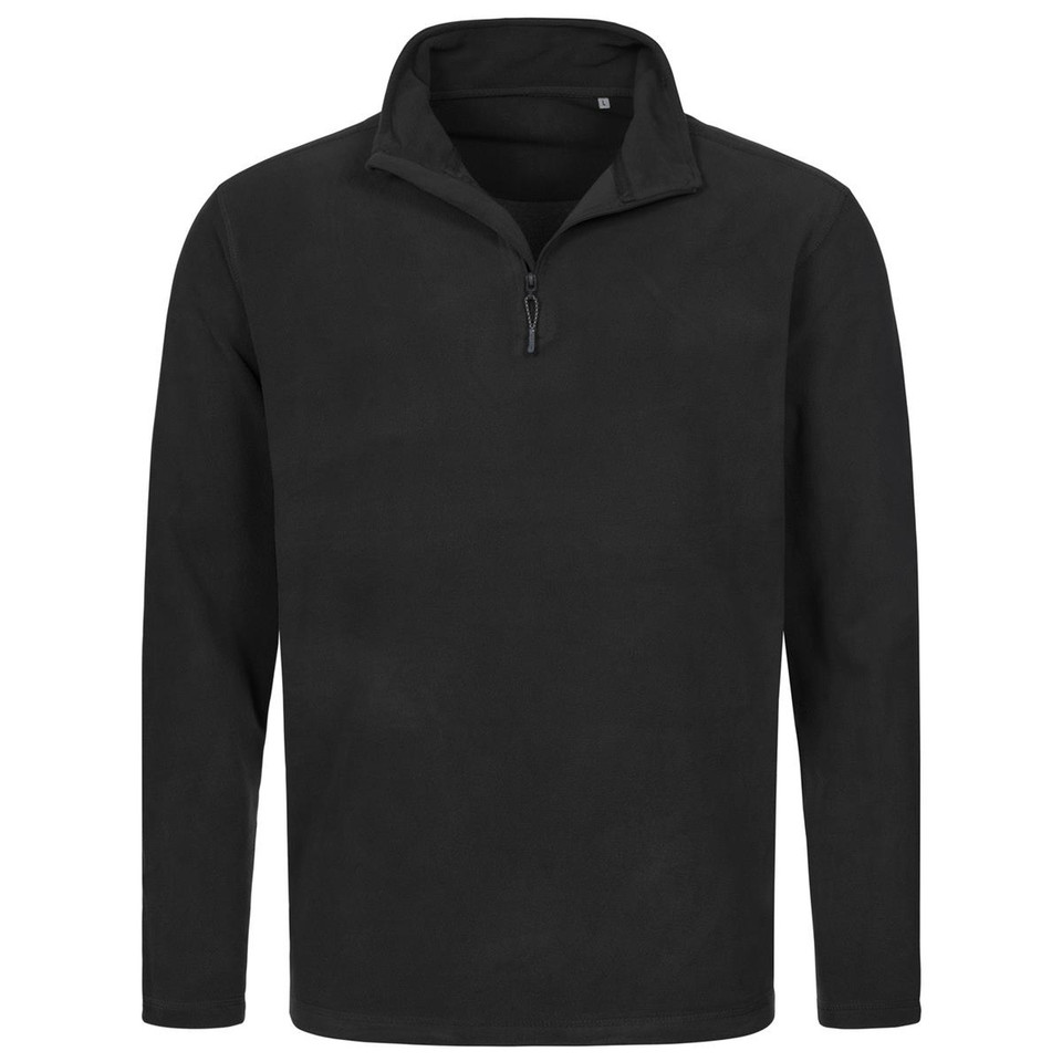 Men's Active Lightweight Microfleece Half-Zip Jumper - Black Opal