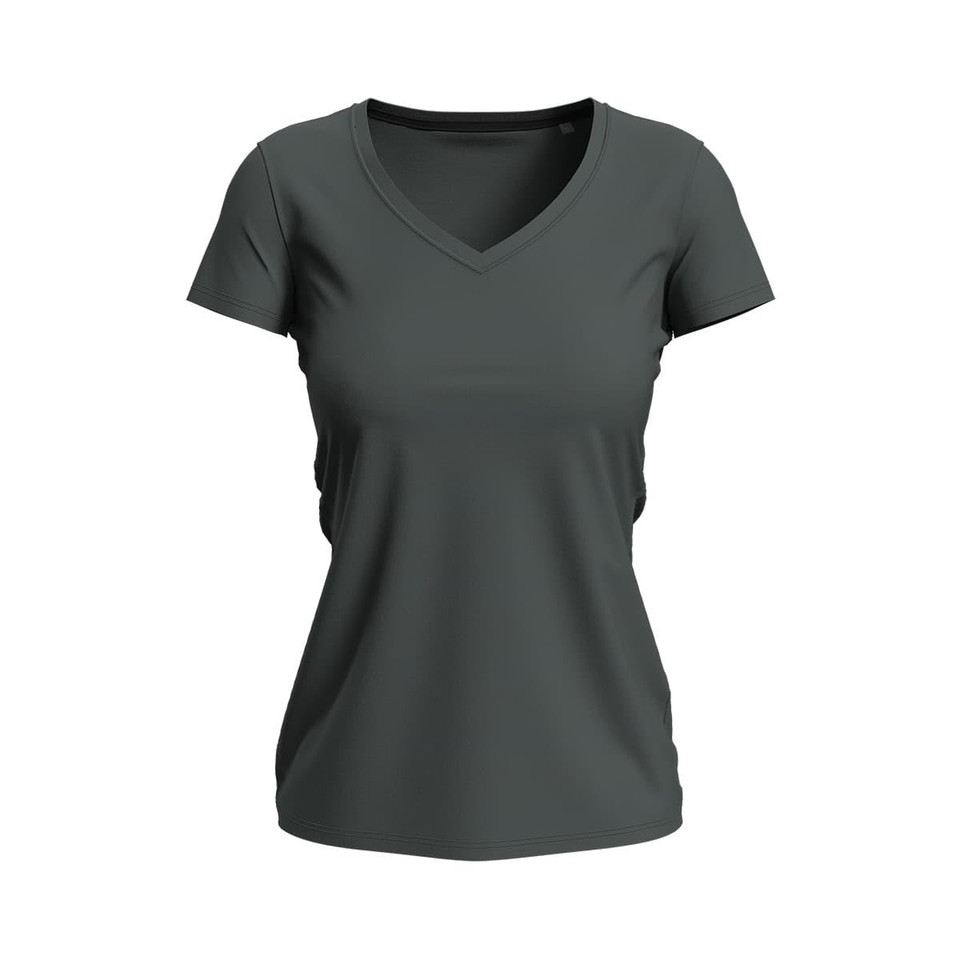 Women's Plain V-Neck T-Shirt - Slate Grey