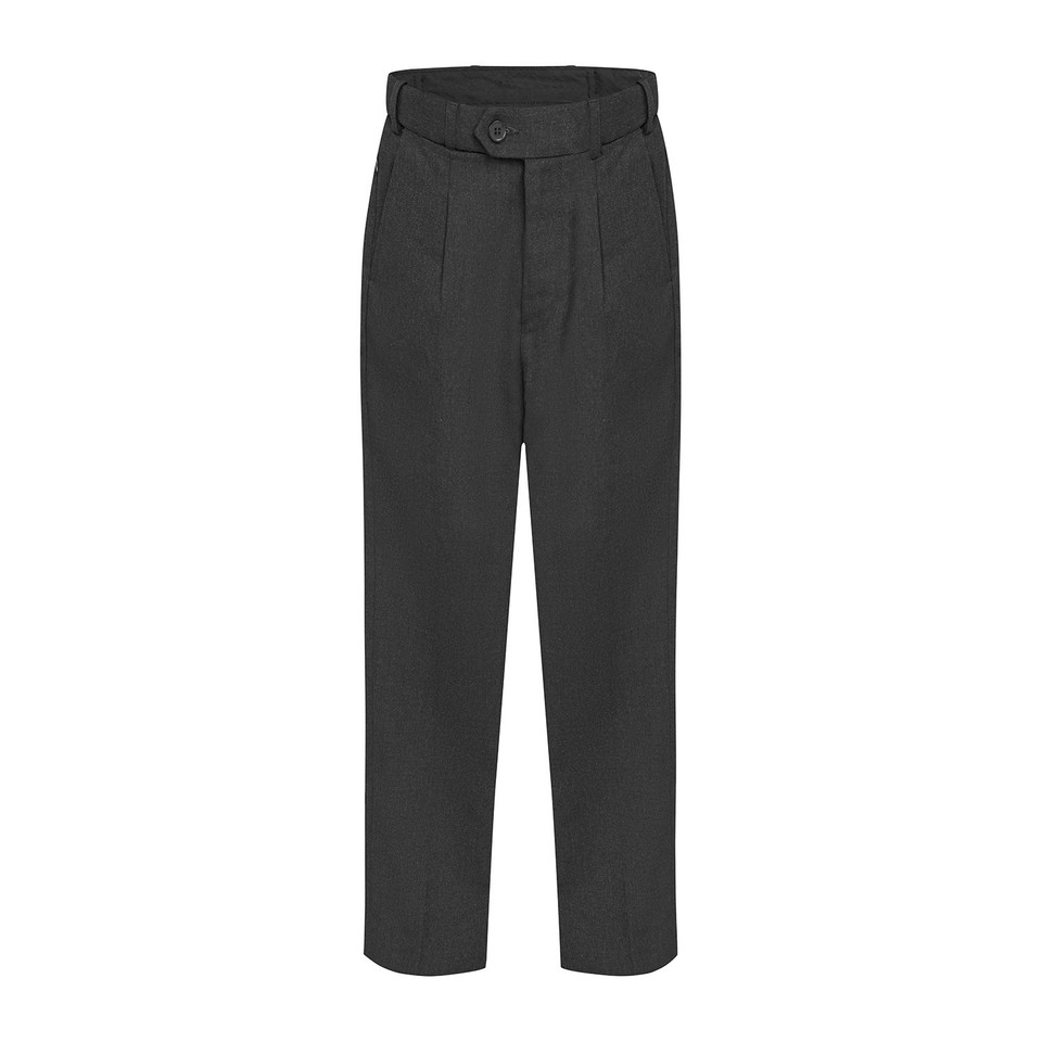 Kids Stain-Resistant Formal Trousers Expander  - Dark Grey Melange