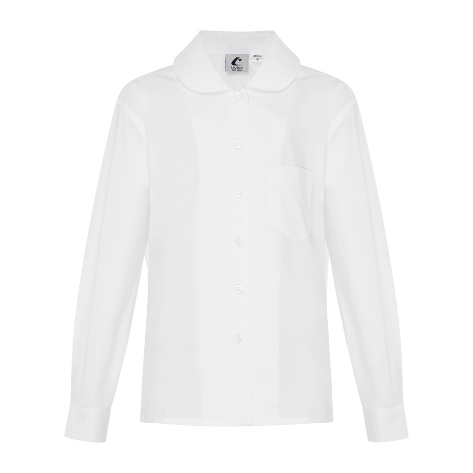 Long Sleeve Blouse with Peter Pan Collar - White